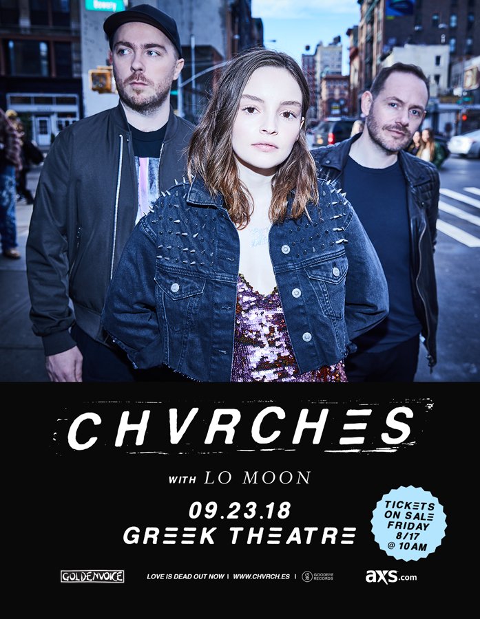 CHVRCHES to Play the Greek Theatre in Los Angeles Next Month