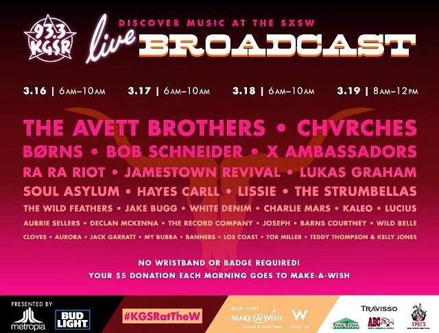 CHVRCHES Will Perform at KGSR 93.3 SXSW Live Broadcast on March 17th