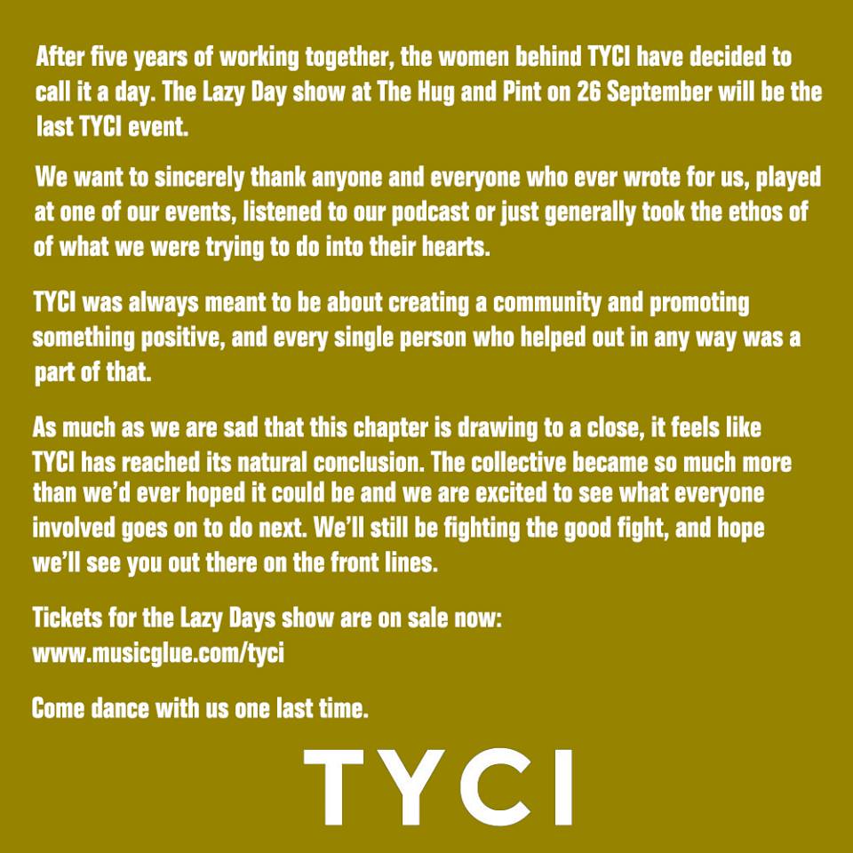 TYCI Calls it a Day After Five Wonderful Years