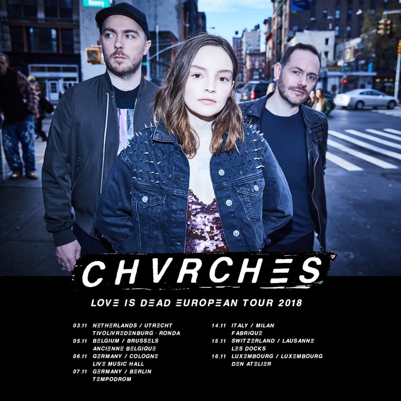 CHVRCHES Announce European Tour Dates for November 2018