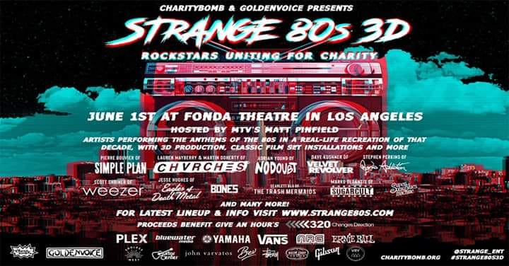 Strange 80s 3D Benefit Concert Featuring CHVRCHES & Many More at the Fonda Theatre this June